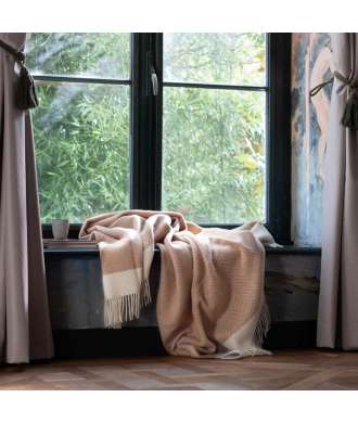 Plaid Laine FLORENCE sépia