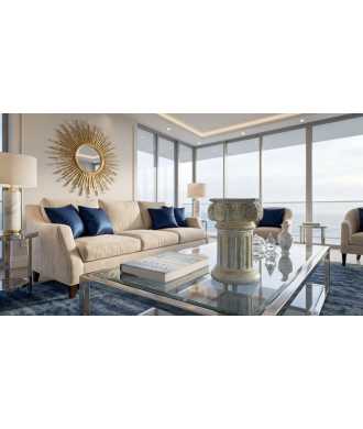 Colonne Décorative Vert & Or 1 —  Décoration Luxury | Maison Imperiale