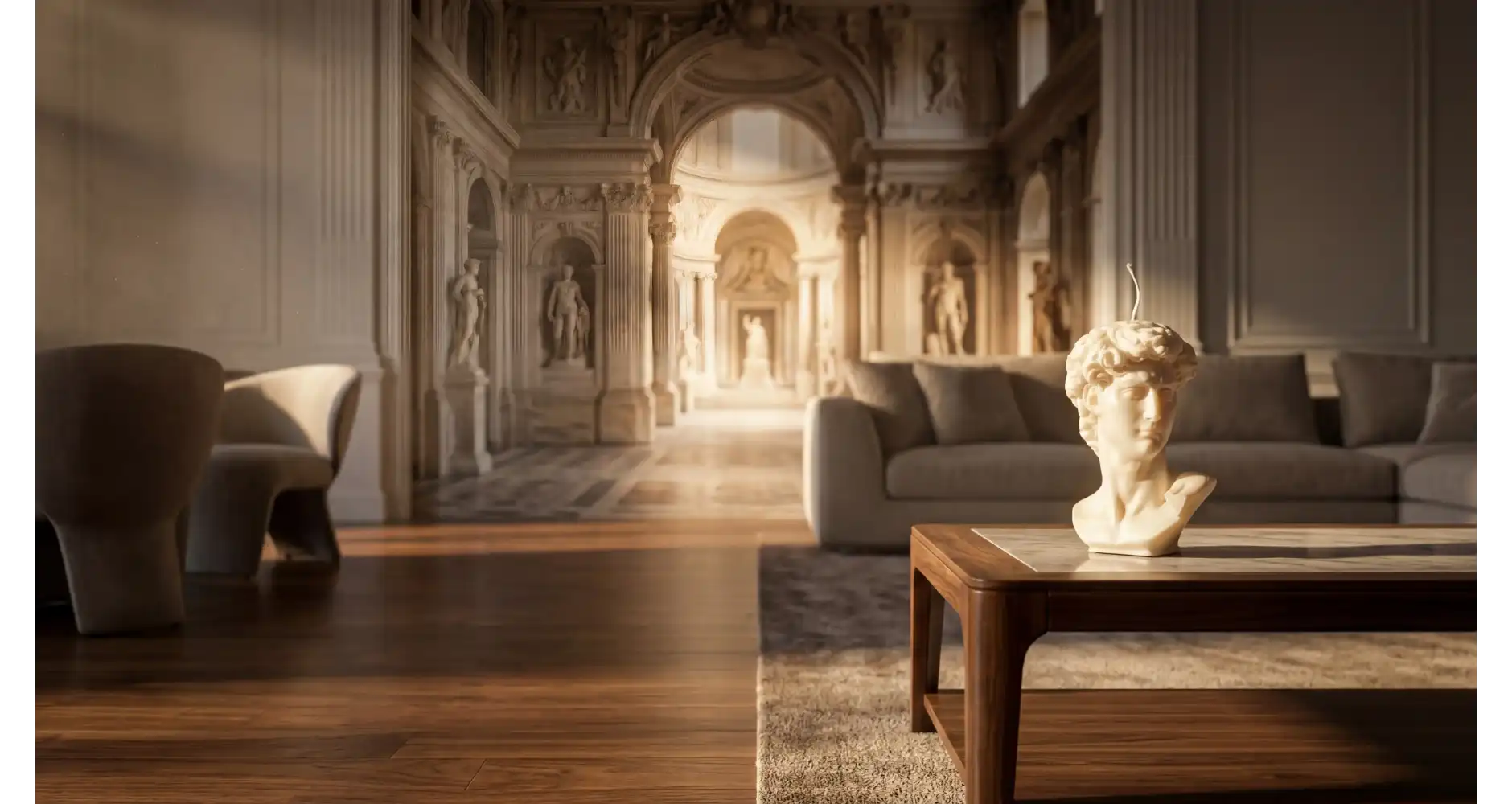 Bougie Buste de David  —  Décoration Luxury | Maison Imperiale
