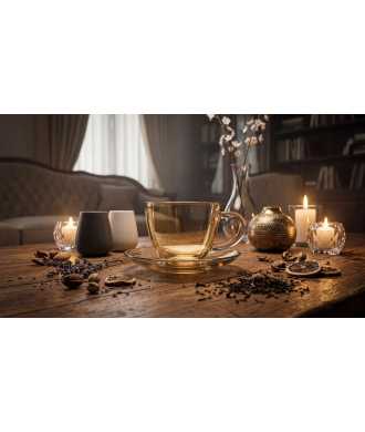 Tazza in Vetro con Piattino 1 — Decorazione Luxury | Maison Imperiale