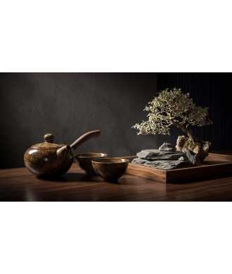Khaki Porcelain Set with Wooden Handles 1 —  Decoration Luxury | Maison Imperiale