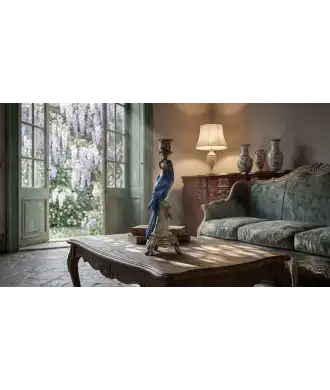 Blue & Gold Parrot Candle Holder 1 —  Decoration Luxury | Maison Imperiale