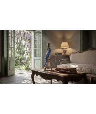Bougeoir Perroquet Bleu & Or 2 —  Décoration Luxury | Maison Imperiale
