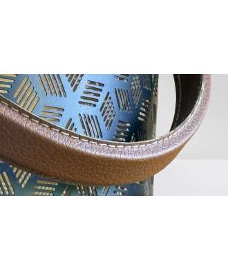 Ethnic lantern in metal and leather