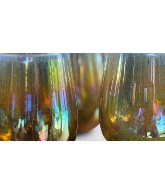 Iridescent Orange Candle Holders