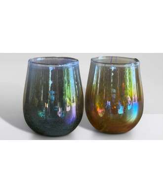 Iridescent Orange Candle Holders