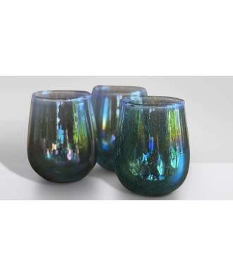 Portacandela Verde Iridescente