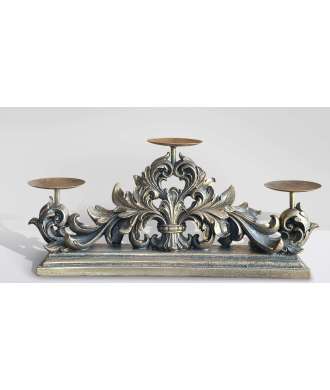 Baroque triple candelabrum Antique gold