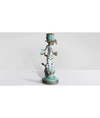 Candeliere Leopardo Verde Beige & Oro – Candeliere Decorativo