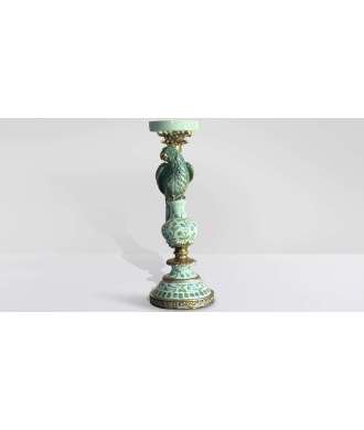 Parrot candle holder Green, Gold