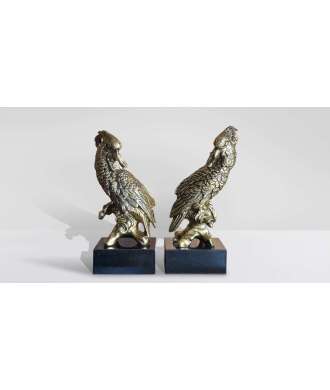 Pair of parrots Antique Gold, Brown
