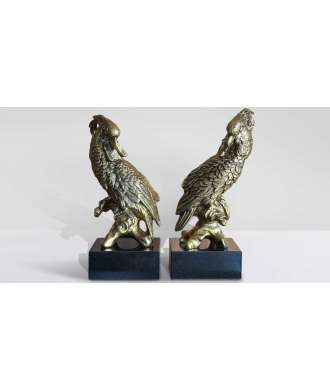 Pair of parrots Antique Gold, Brown