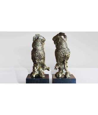 Pair of parrots Antique Gold, Brown