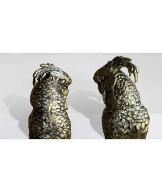 Pair of parrots Antique Gold, Brown