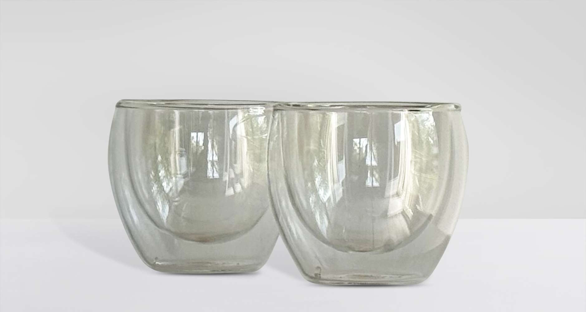 Set of Two Double-Walled Glass Tea Cups (150 ml)
